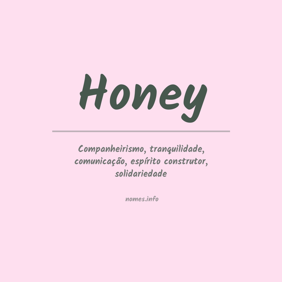 Significado do nome Honey