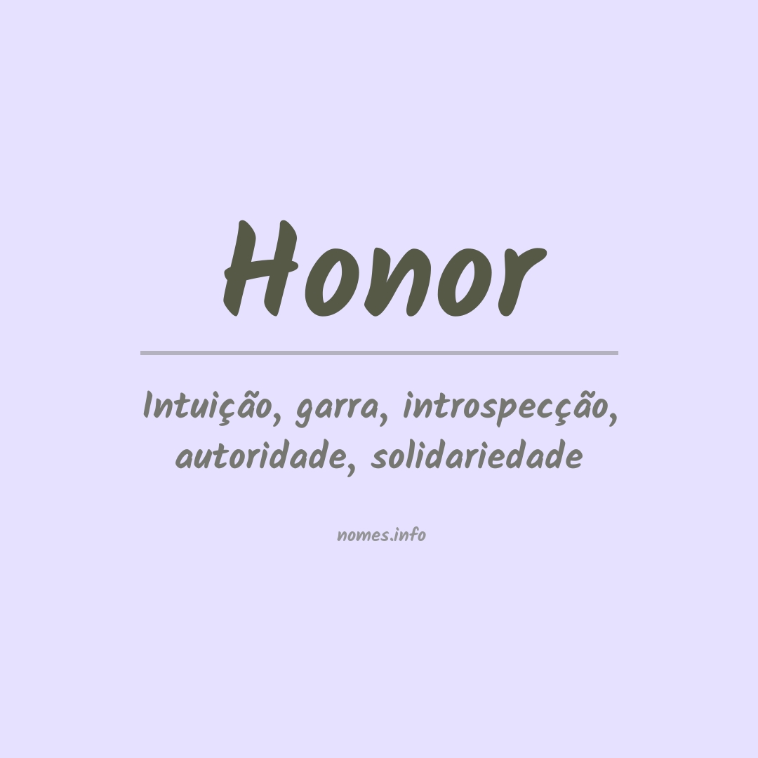 Significado do nome Honor