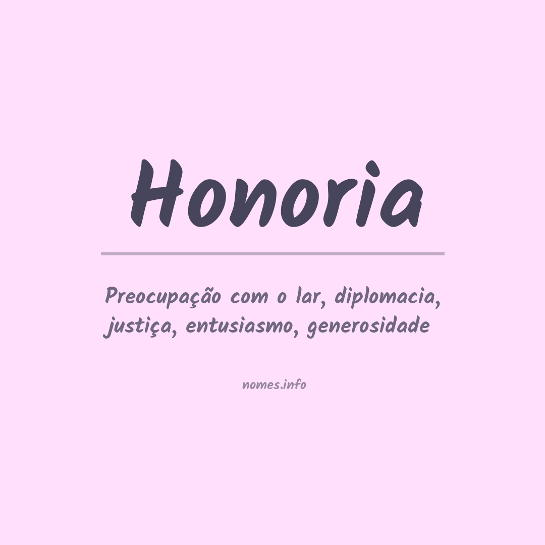 Significado do nome Honoria