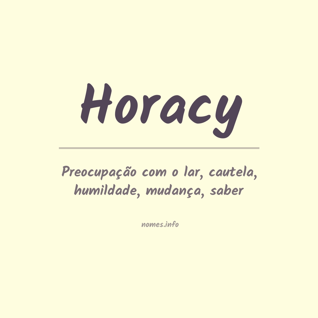 Significado do nome Horacy