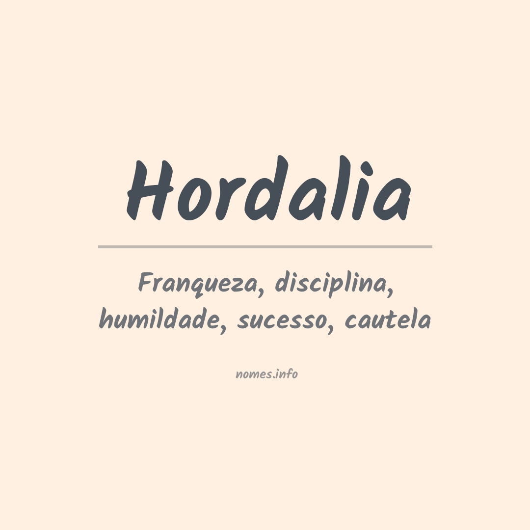 Significado do nome Hordalia