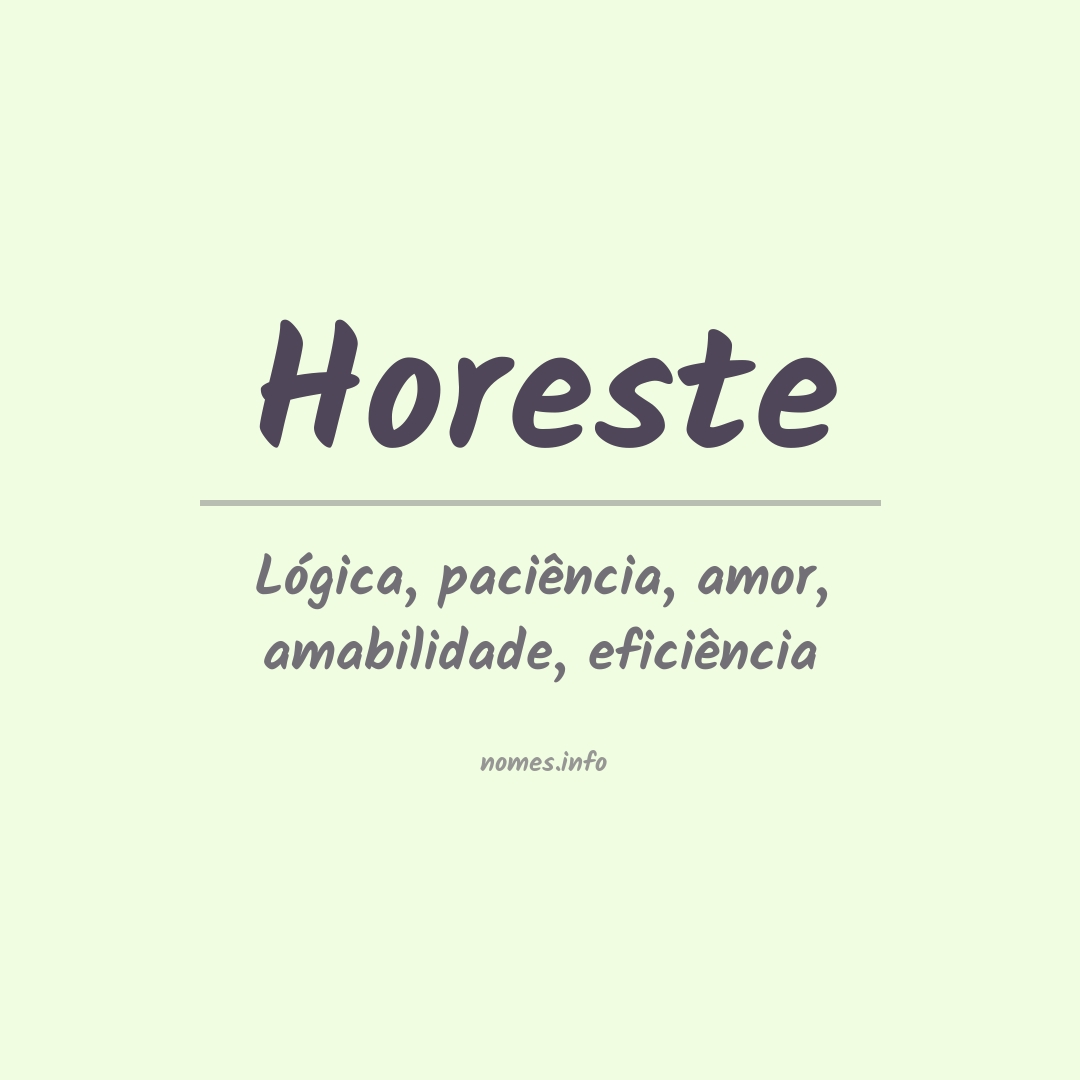 Significado do nome Horeste