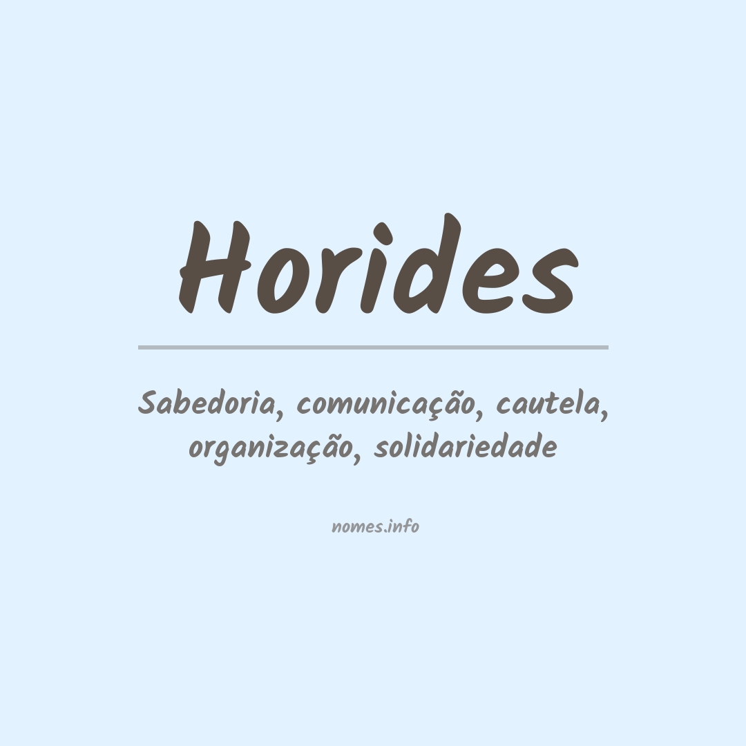 Significado do nome Horides