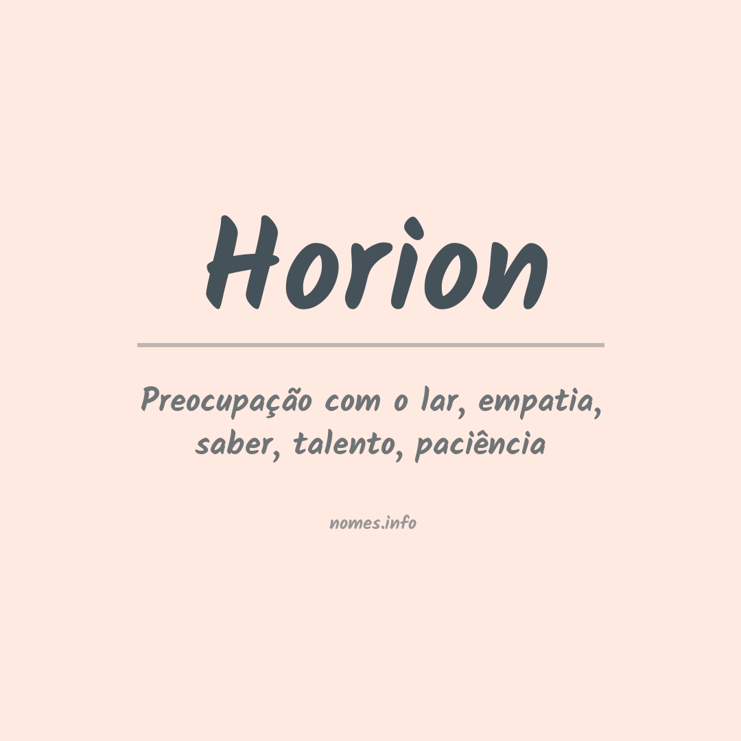 Significado do nome Horion