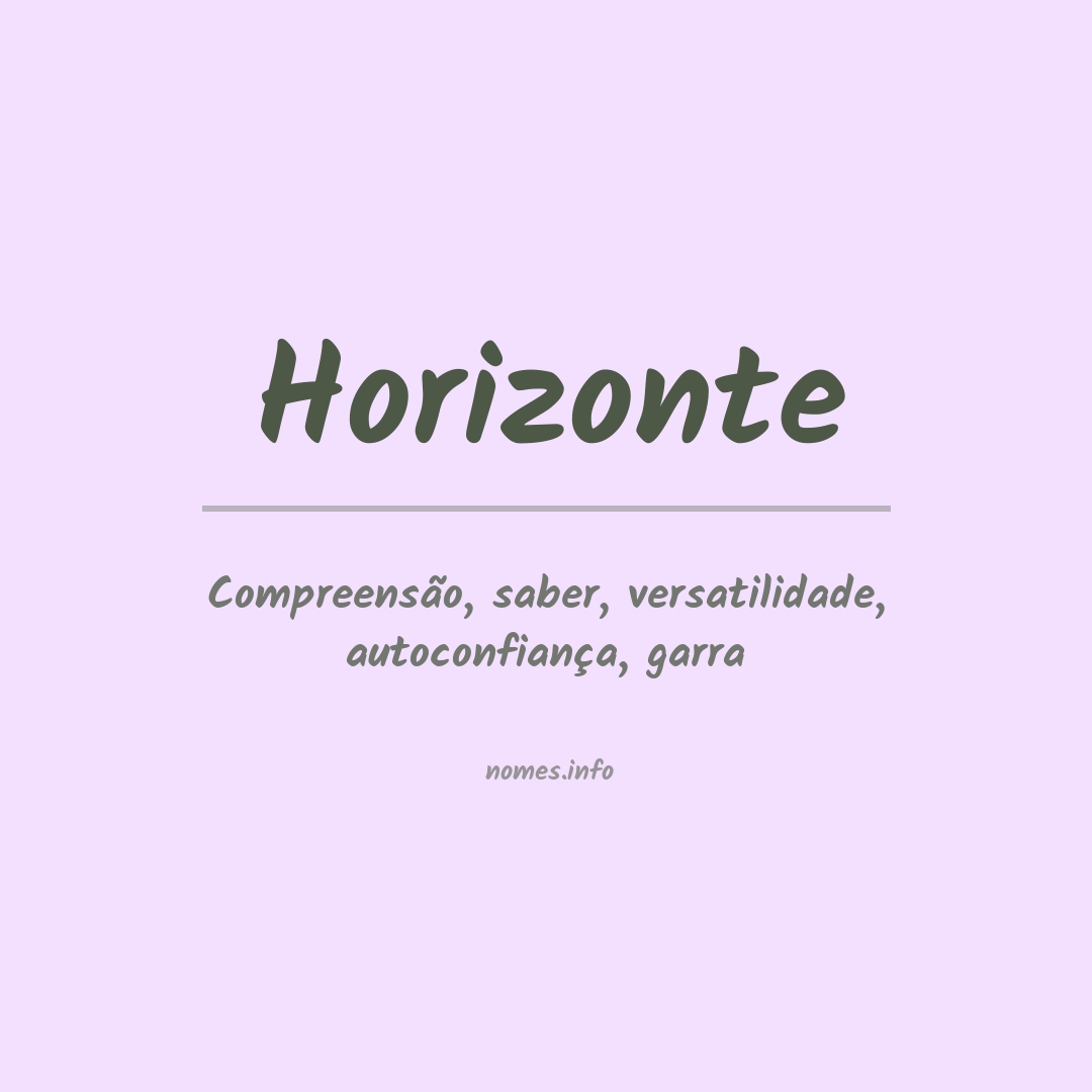Significado do nome Horizonte