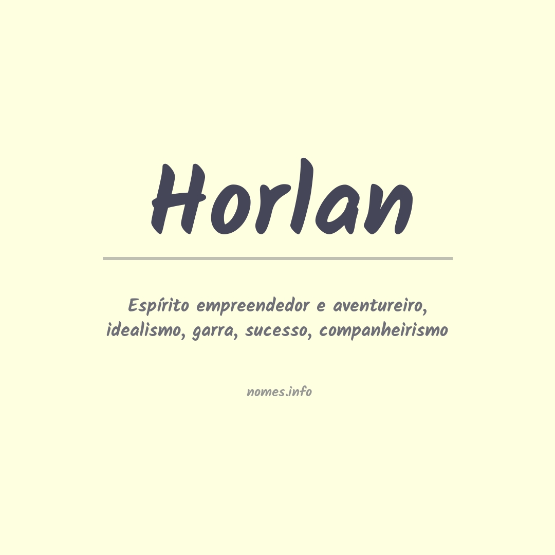 Significado do nome Horlan