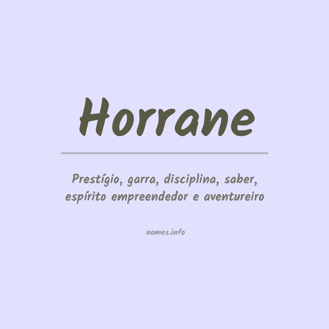 Significado do nome Horrane