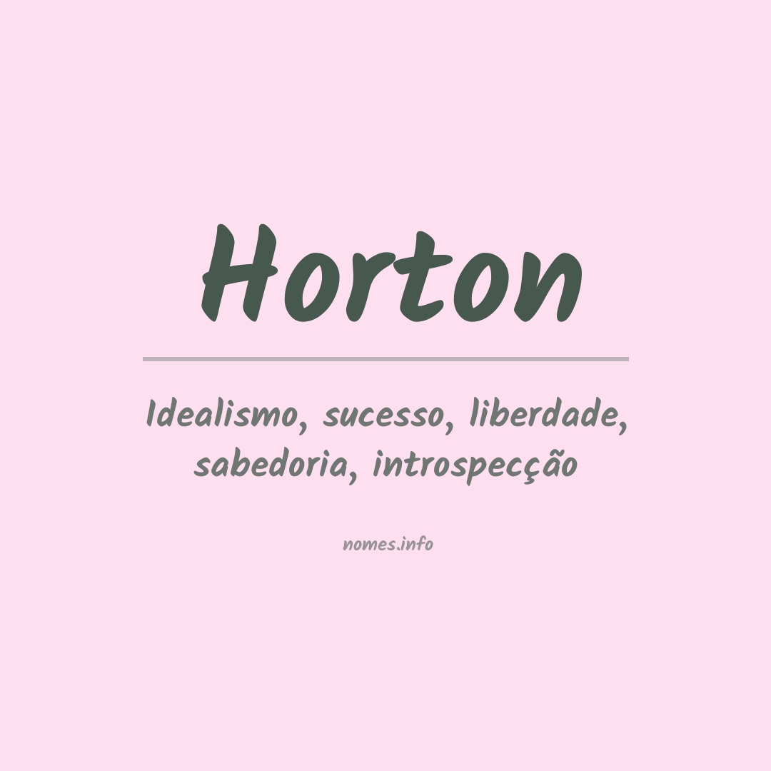 Significado do nome Horton