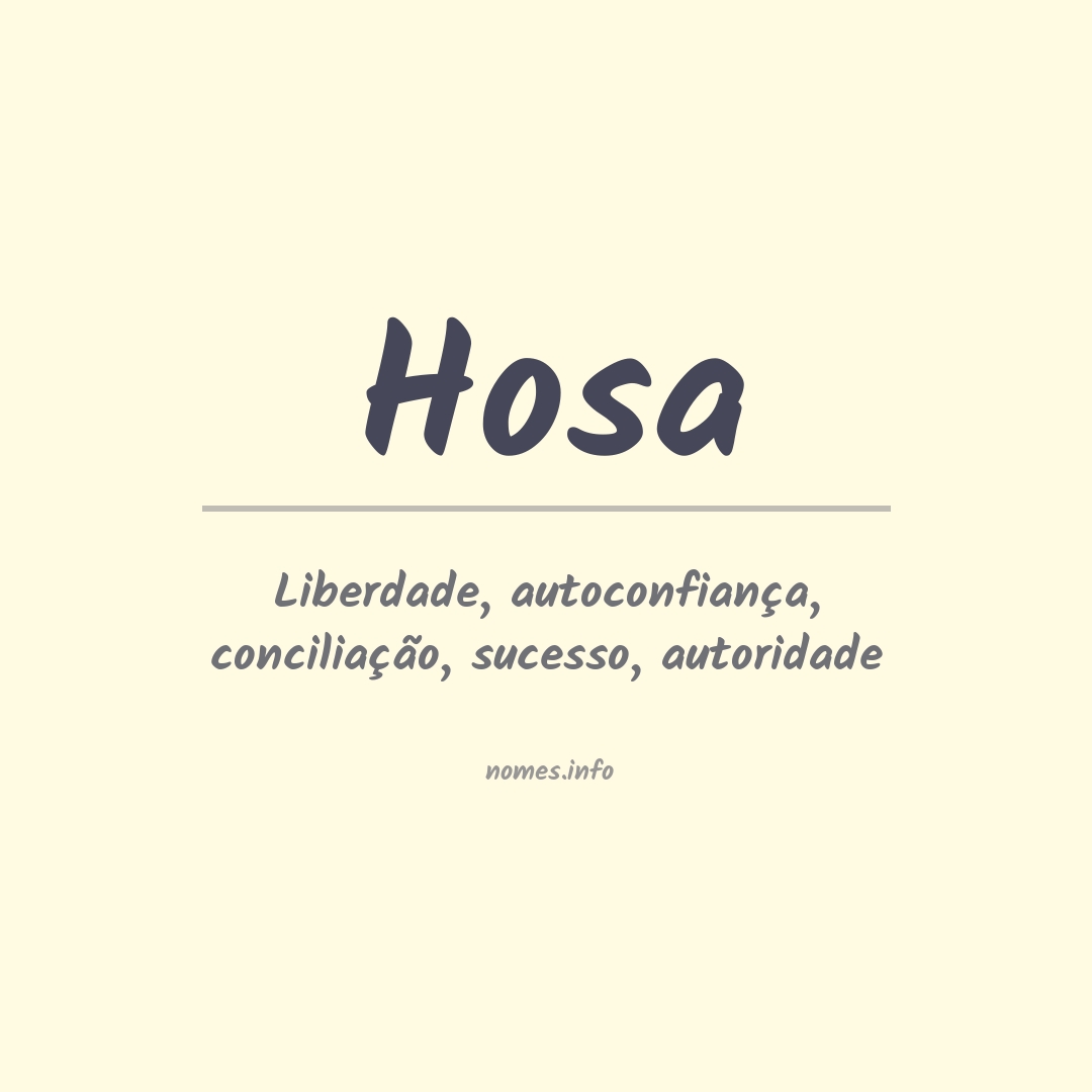 Significado do nome Hosa