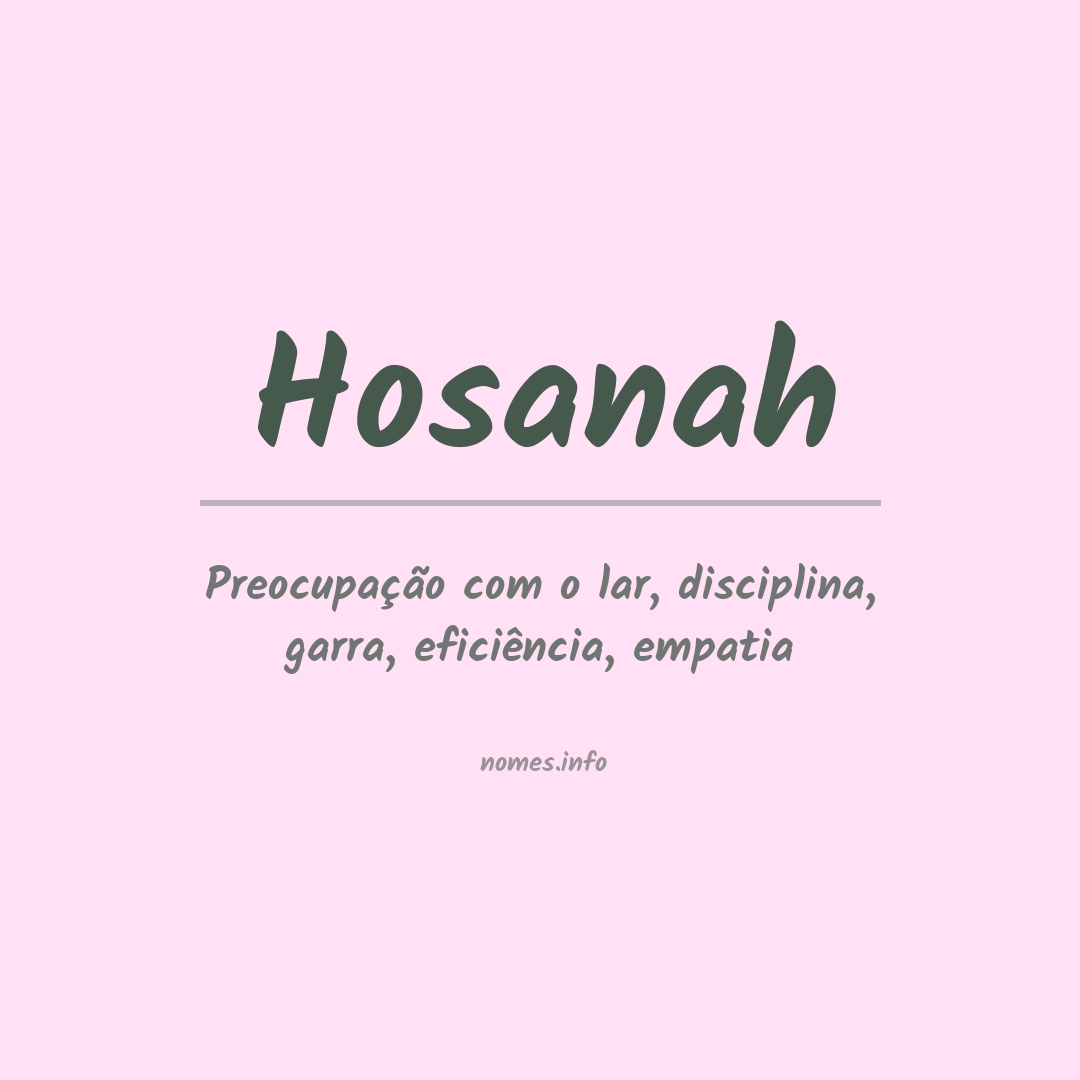 Significado do nome Hosanah