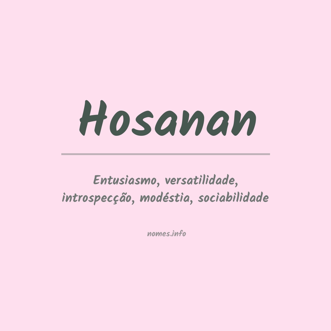Significado do nome Hosanan