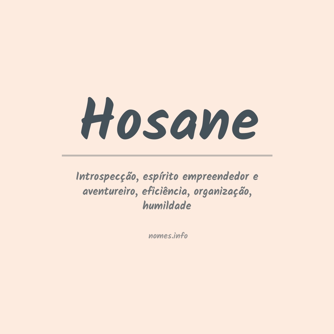 Significado do nome Hosane