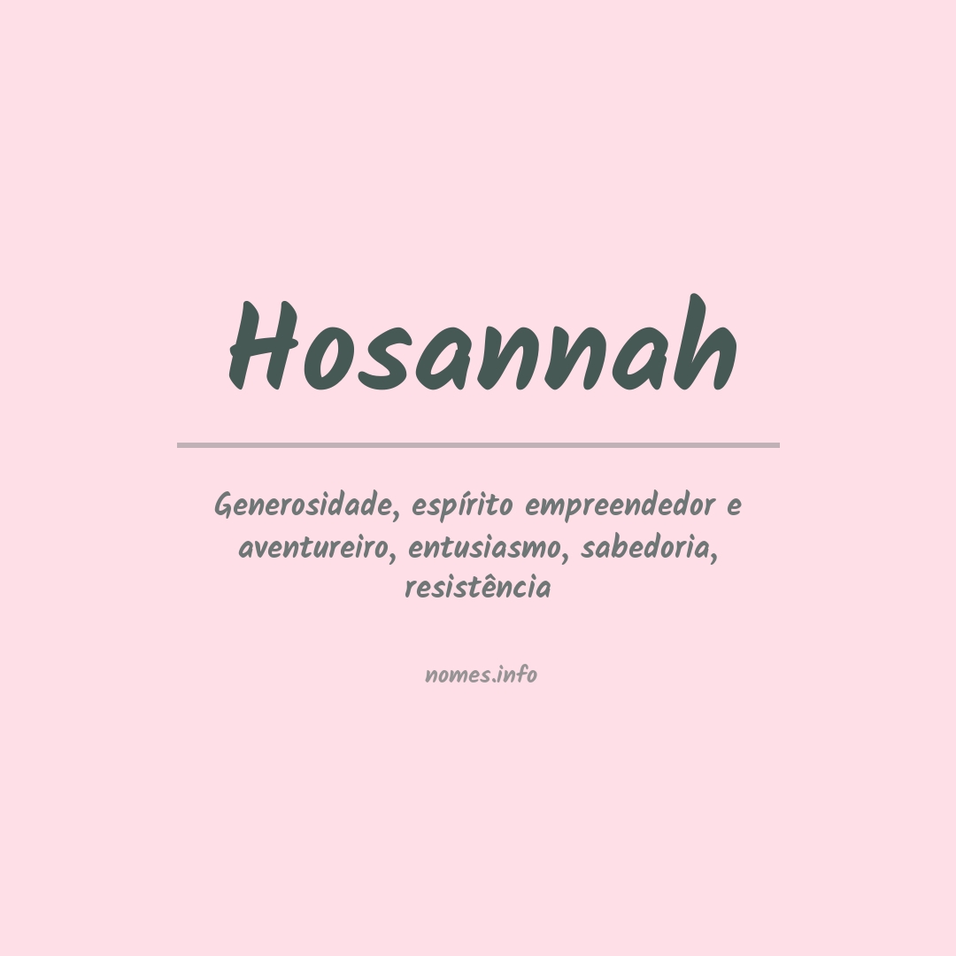 Significado do nome Hosannah