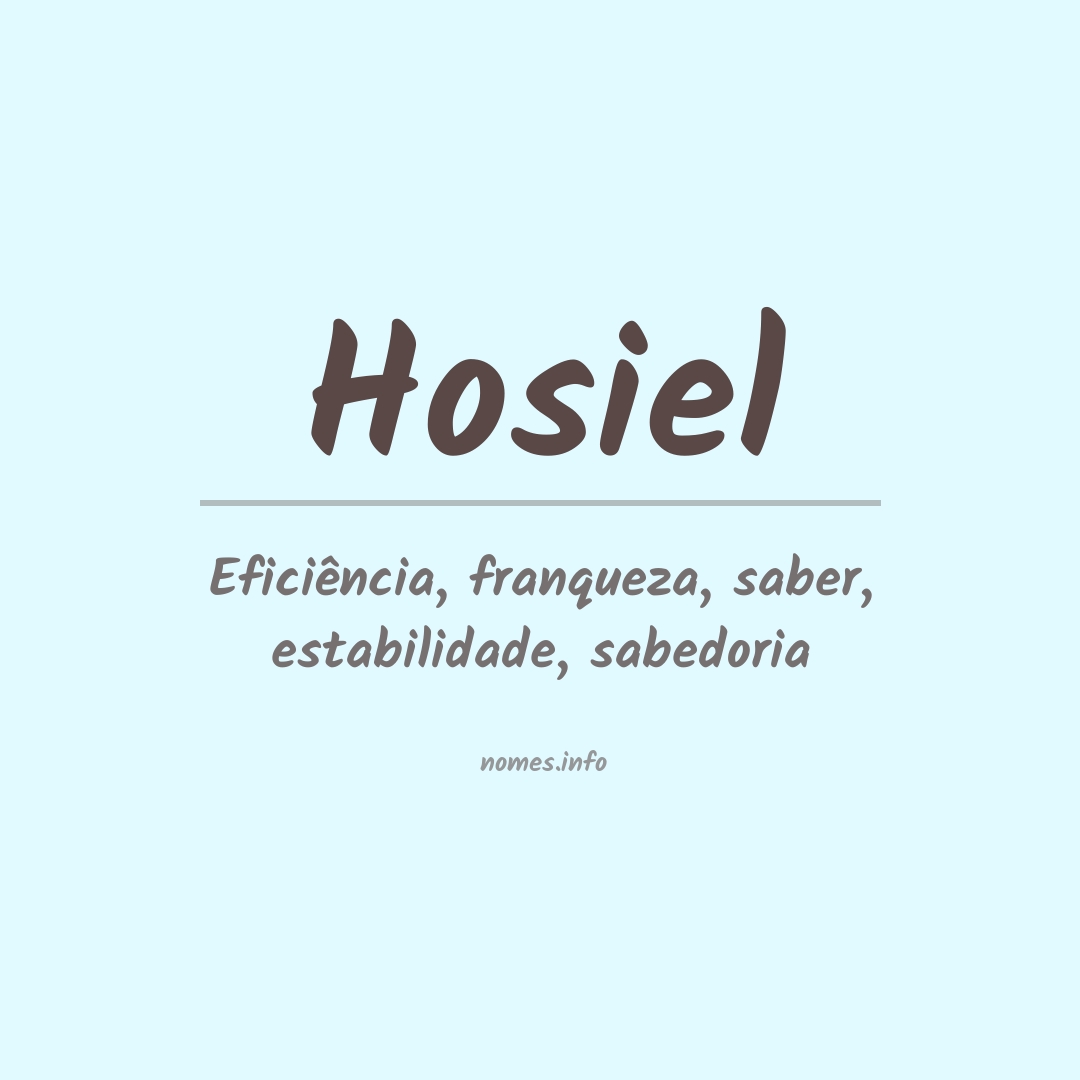 Significado do nome Hosiel