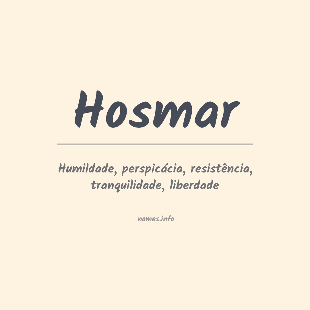 Significado do nome Hosmar