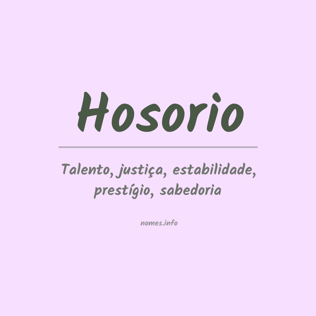 Significado do nome Hosorio