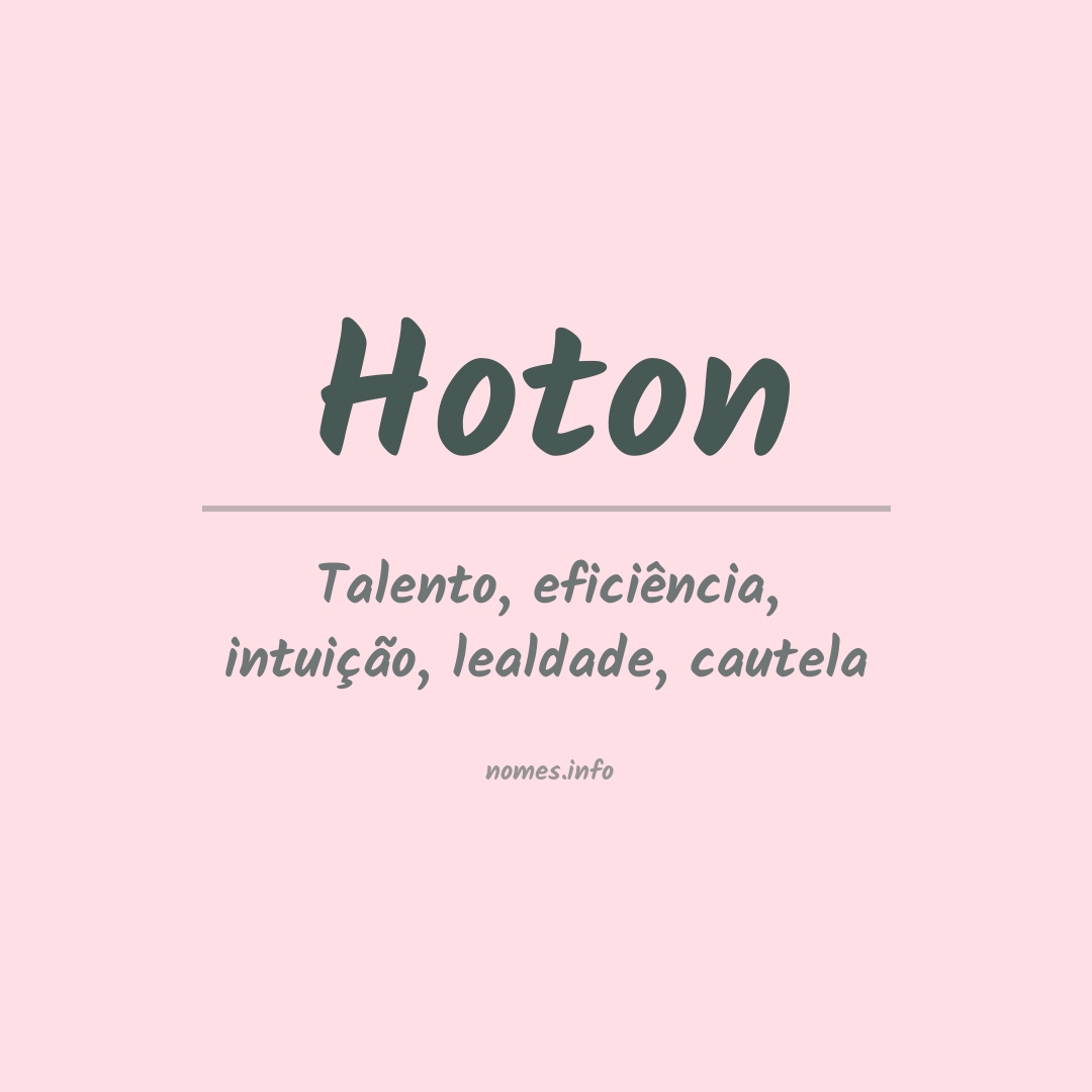 Significado do nome Hoton