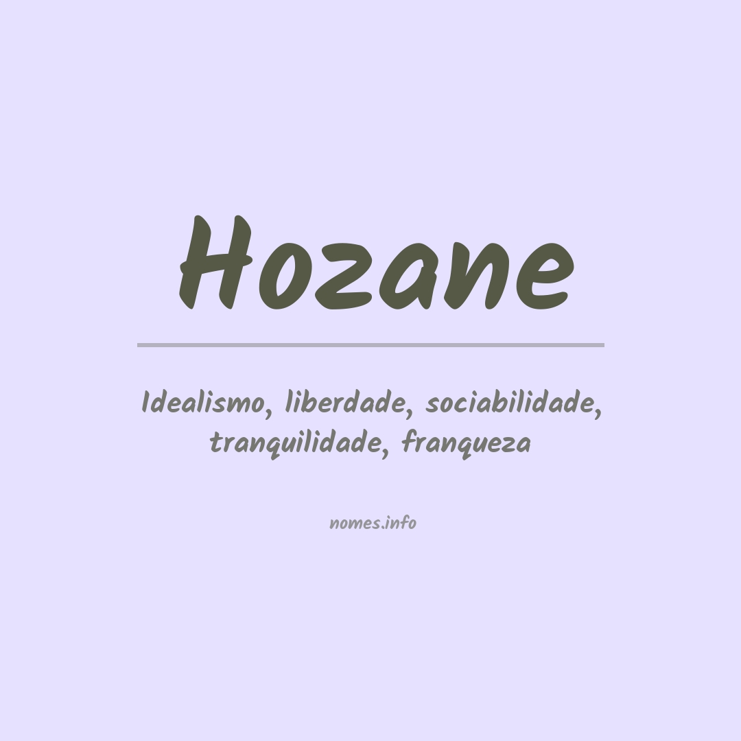 Significado do nome Hozane