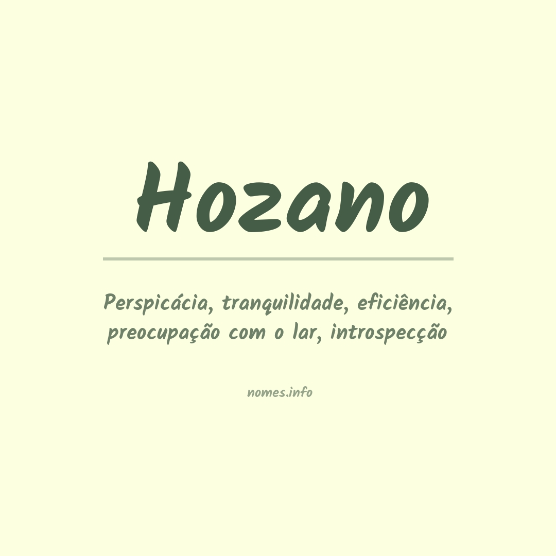 Significado do nome Hozano