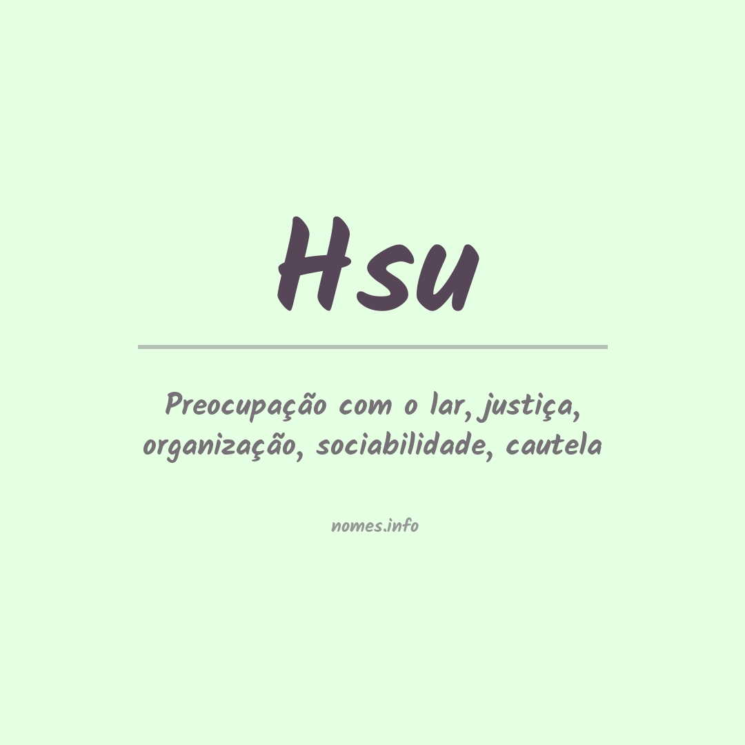 Significado do nome Hsu