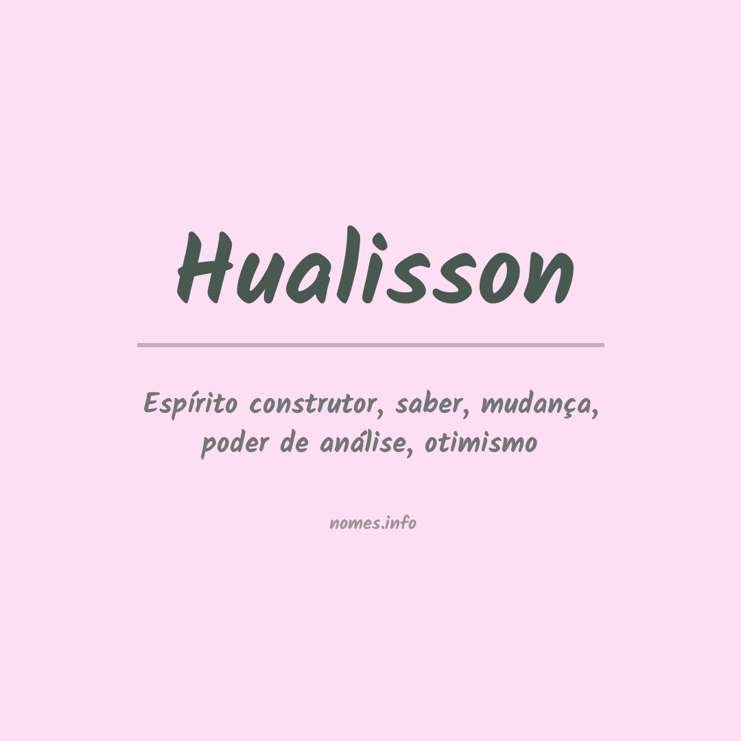 Significado do nome Hualisson