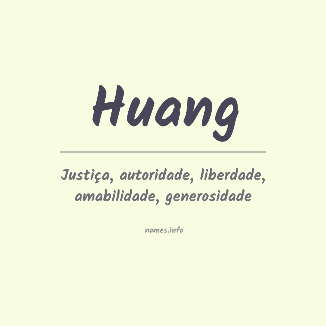 Significado do nome Huang