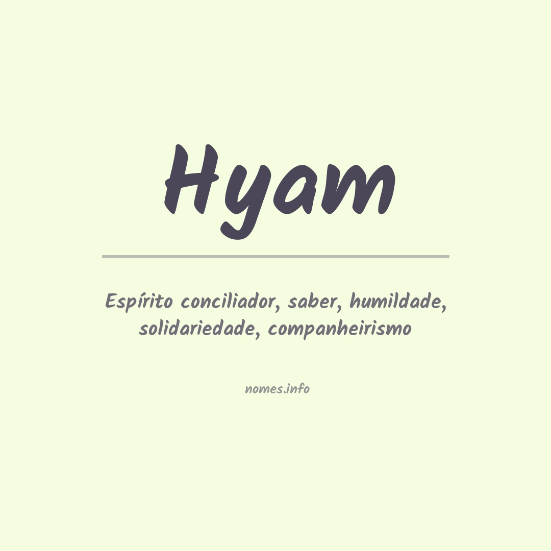 Significado do nome Hyam