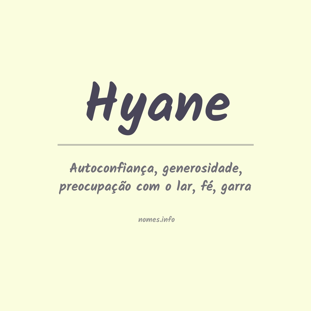 Significado do nome Hyane