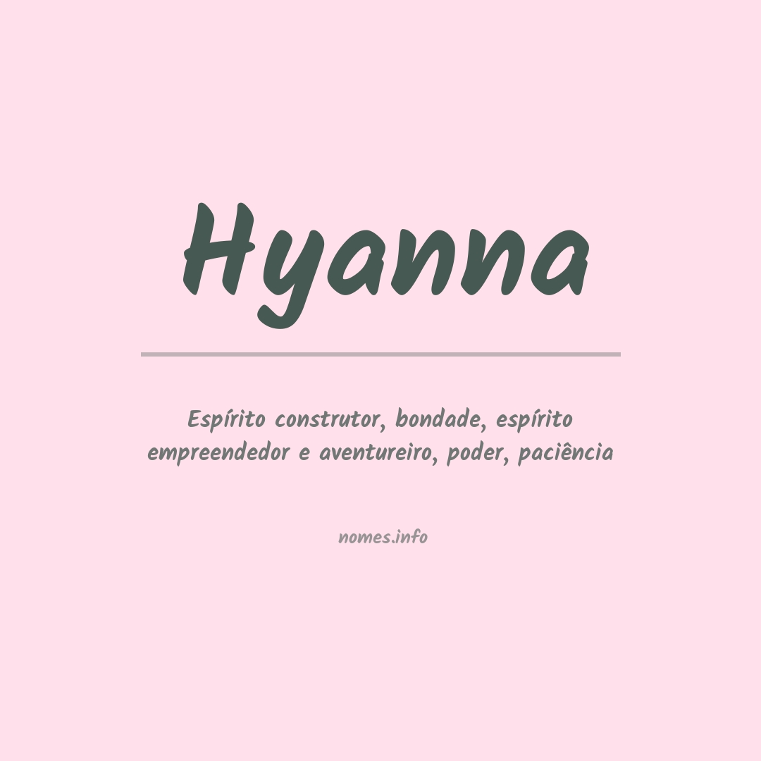 Significado do nome Hyanna