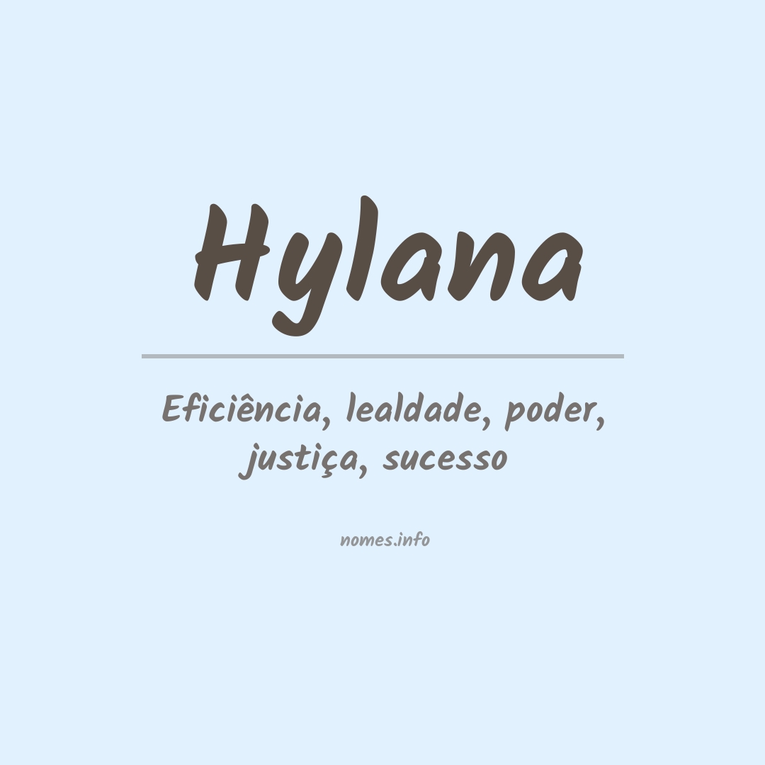 Significado do nome Hylana