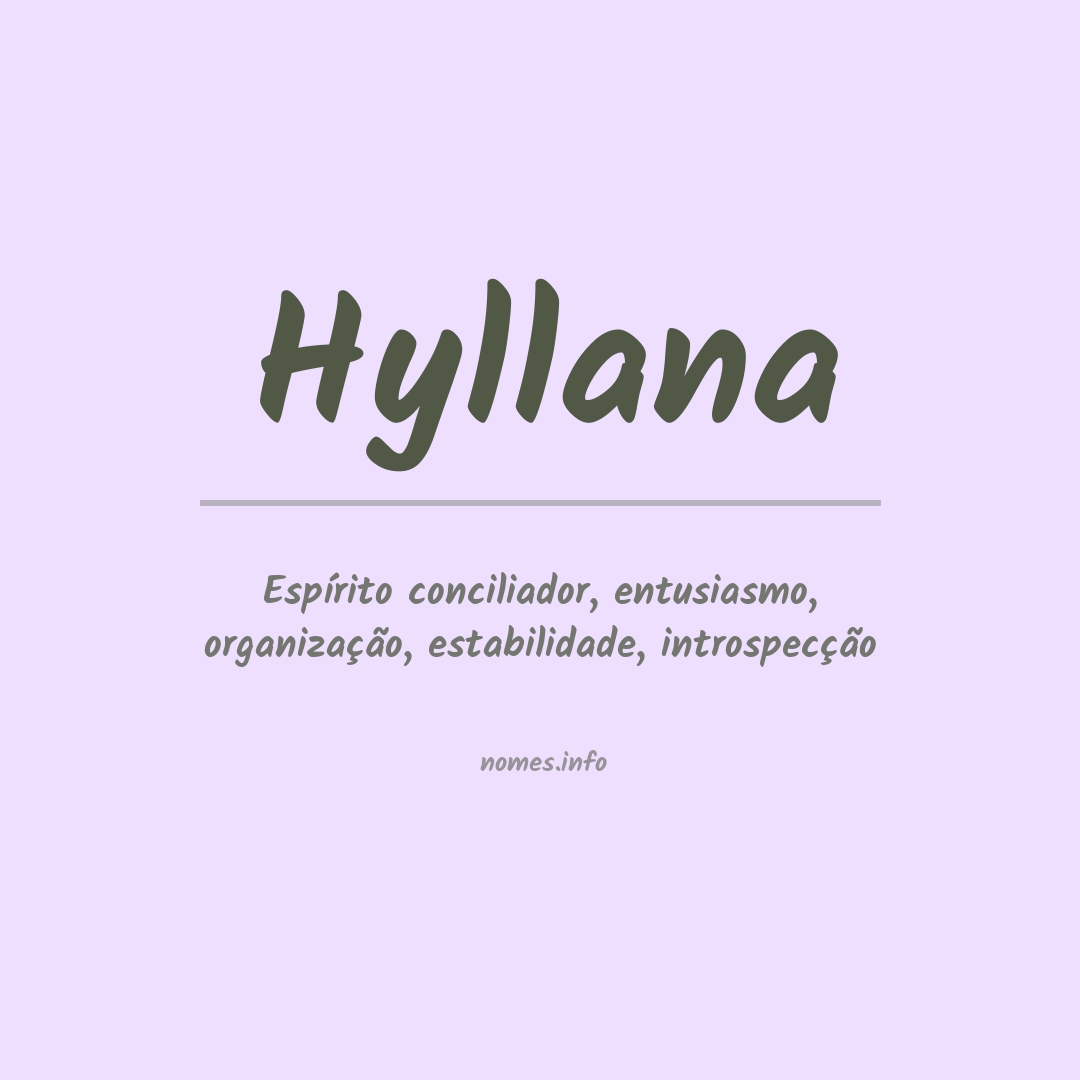 Significado do nome Hyllana
