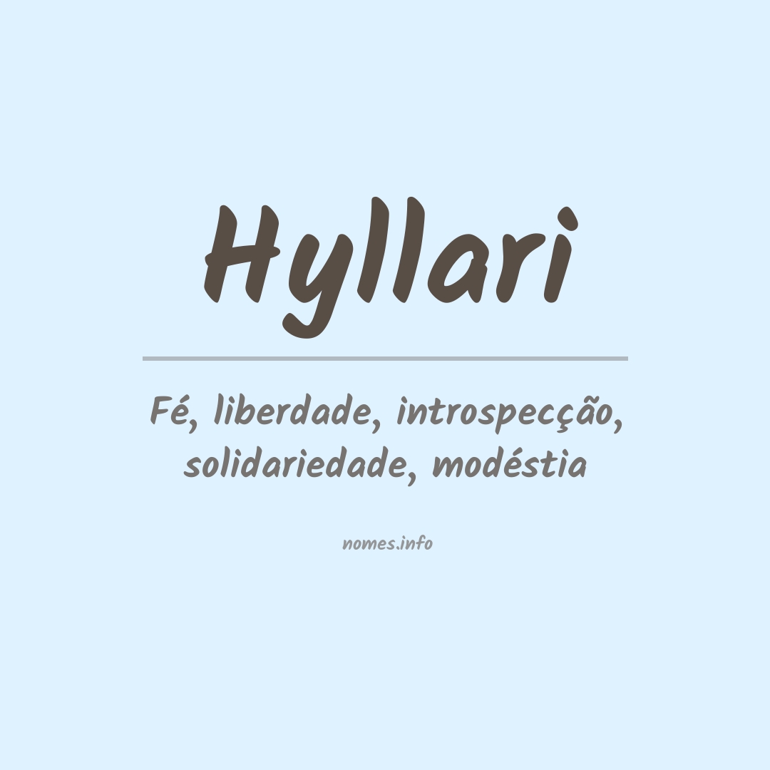 Significado do nome Hyllari