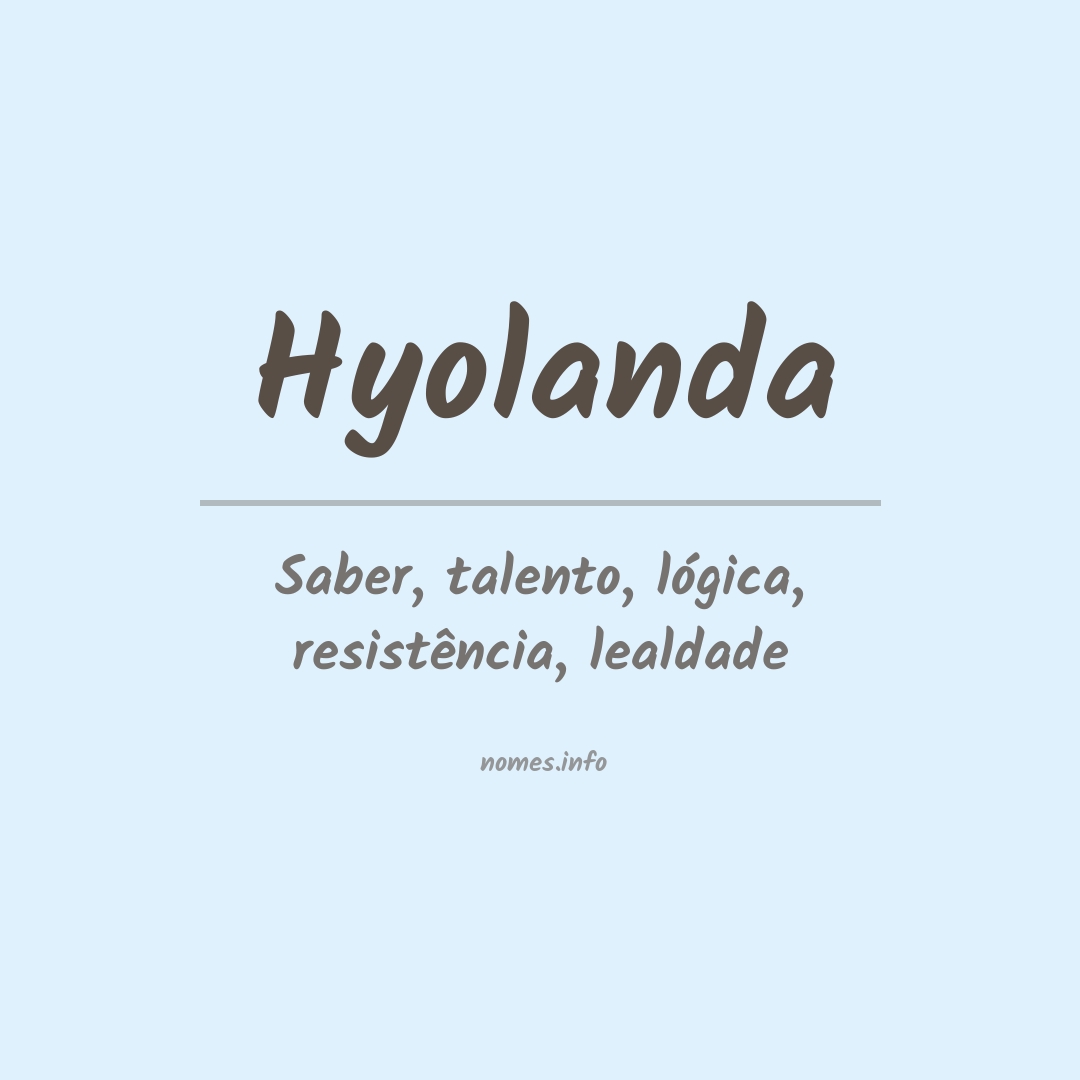Significado do nome Hyolanda