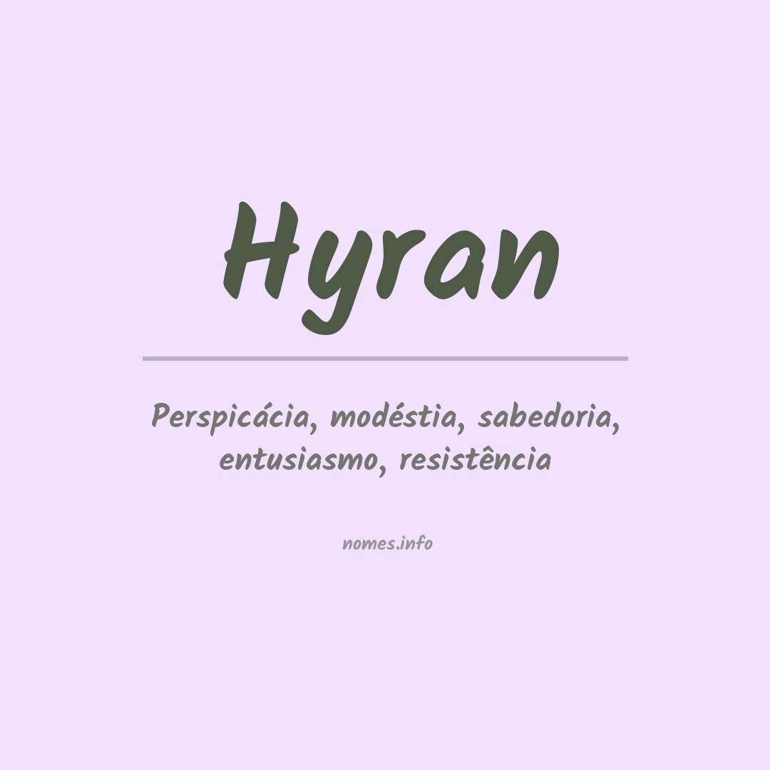 Significado do nome Hyran