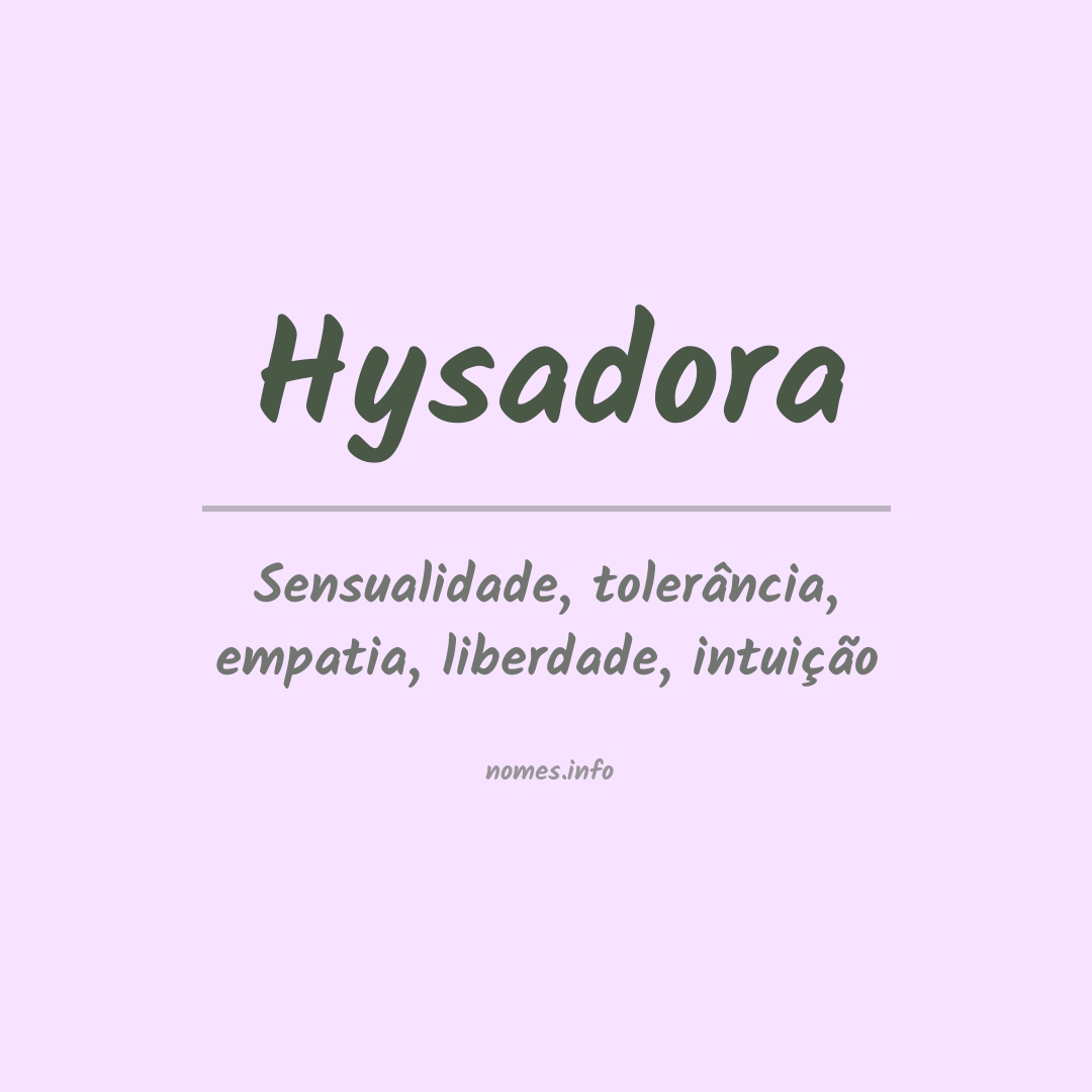 Significado do nome Hysadora