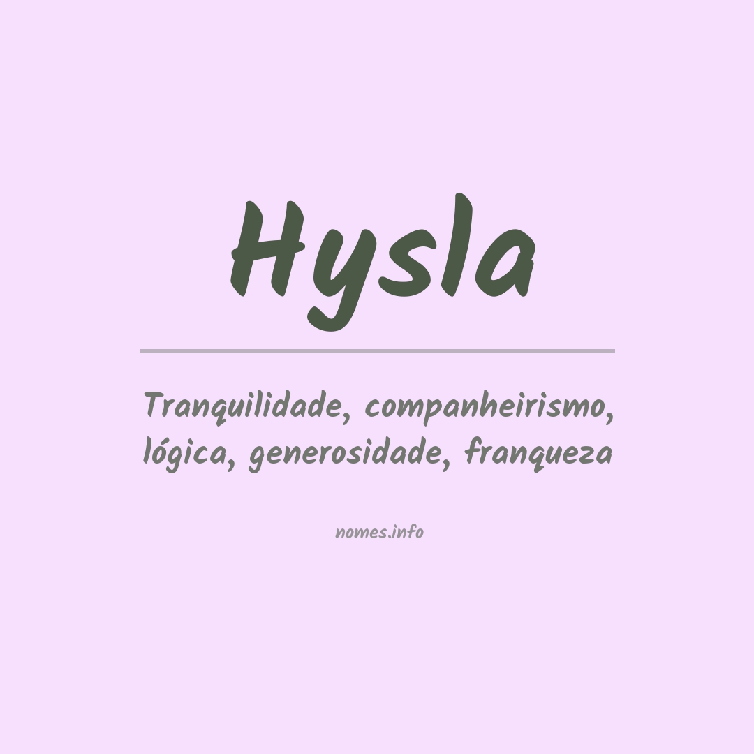 Significado do nome Hysla