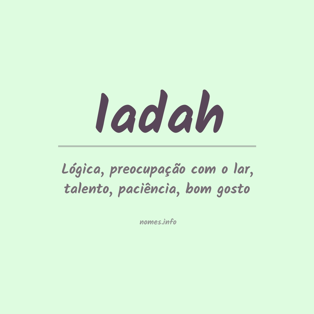 Significado do nome Iadah