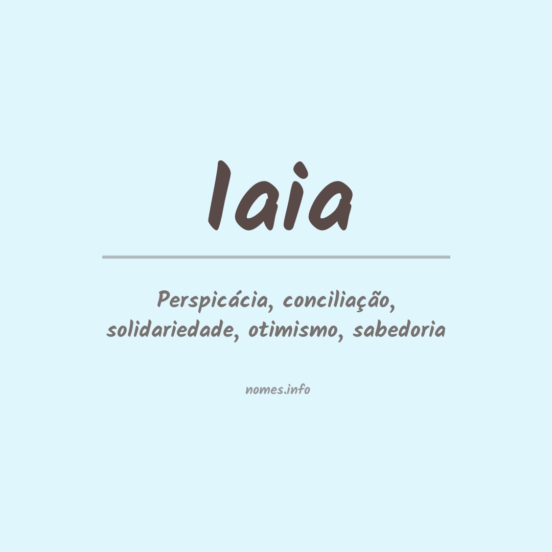 Significado do nome Iaia