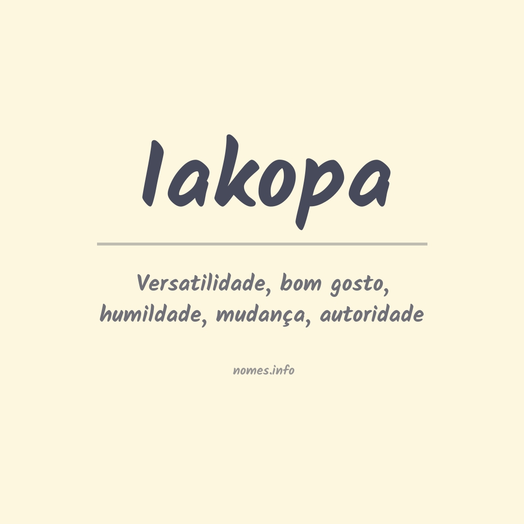 Significado do nome Iakopa