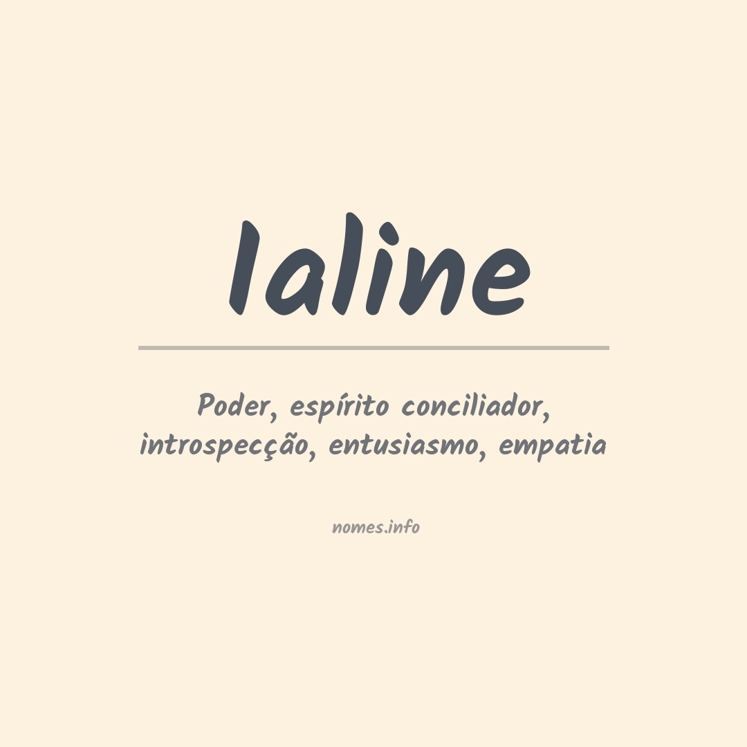 Significado do nome Ialine
