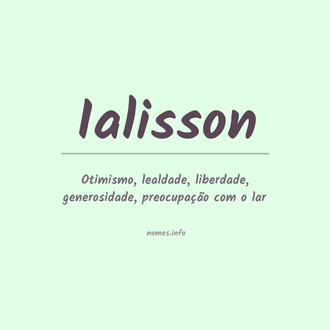 Significado do nome Ialisson