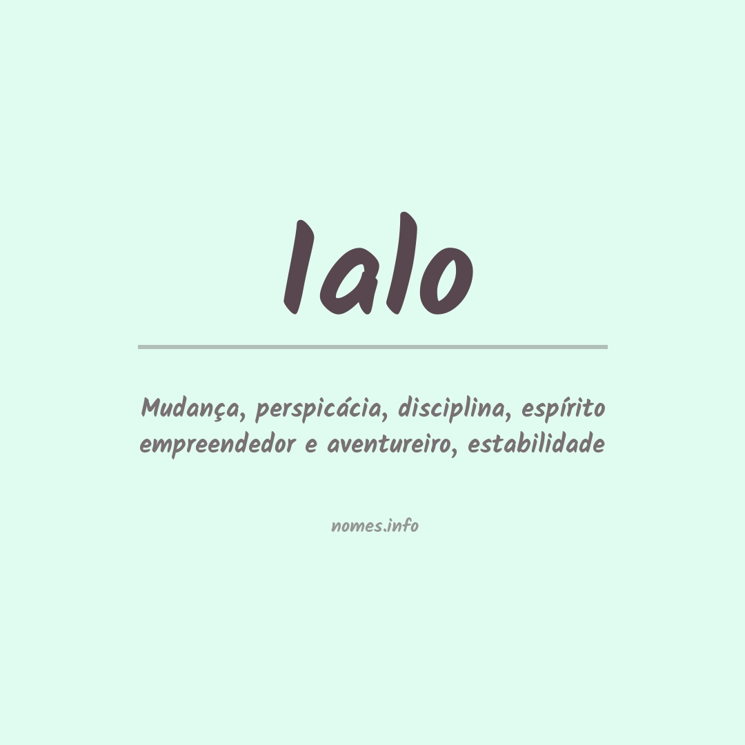 Significado do nome Ialo