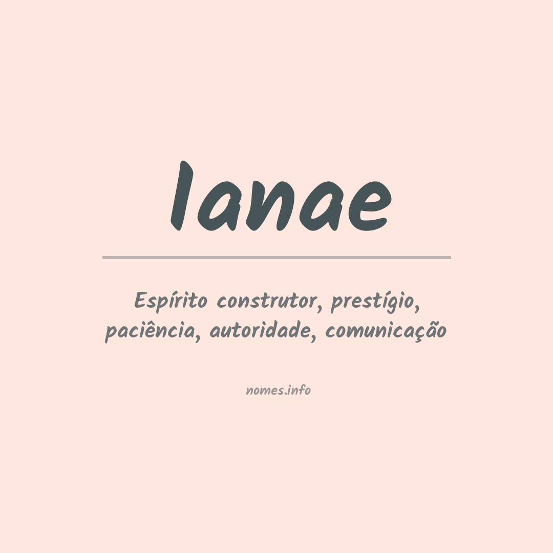 Significado do nome Ianae