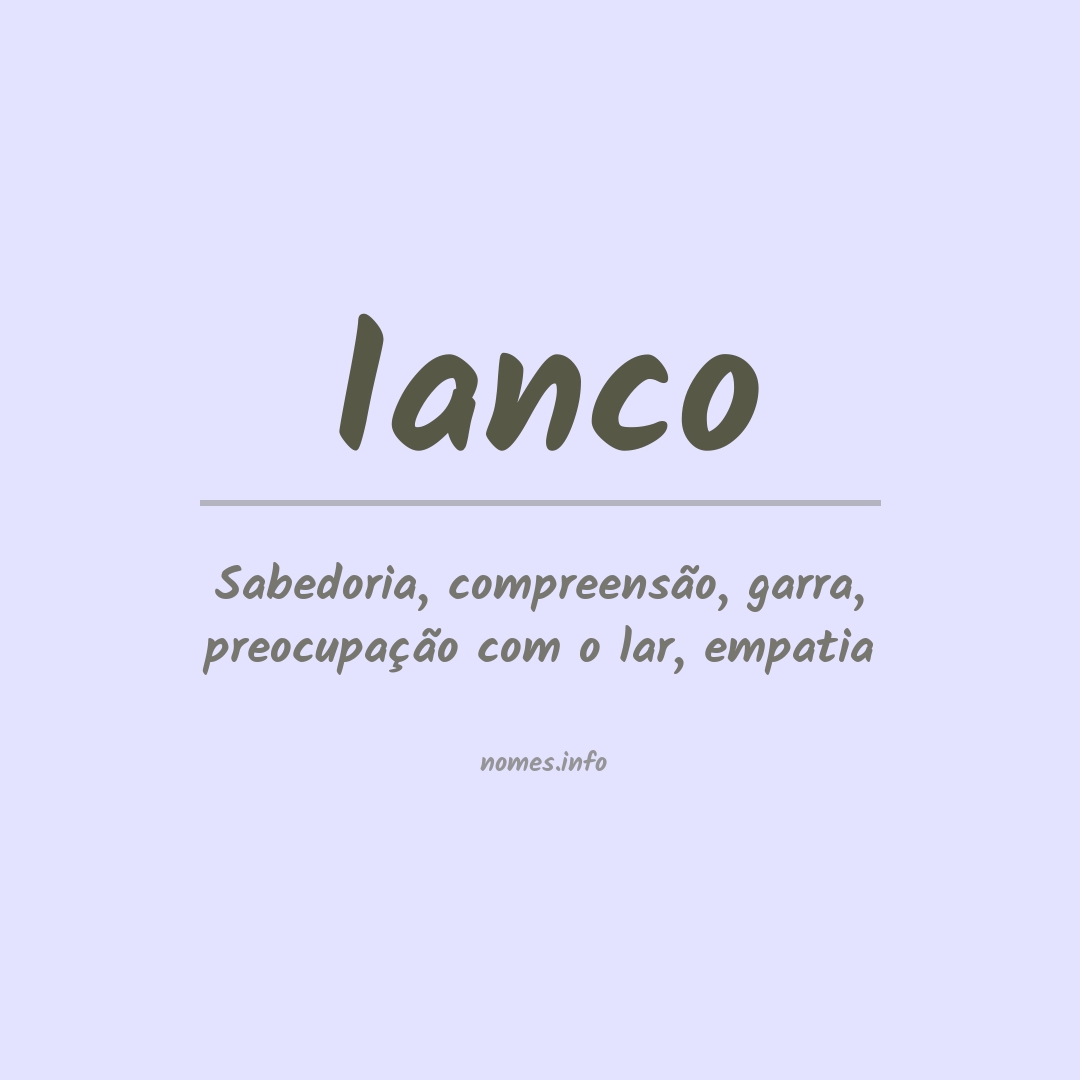 Significado do nome Ianco