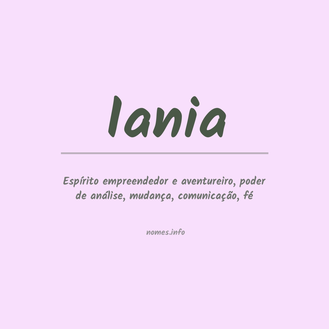 Significado do nome Iania