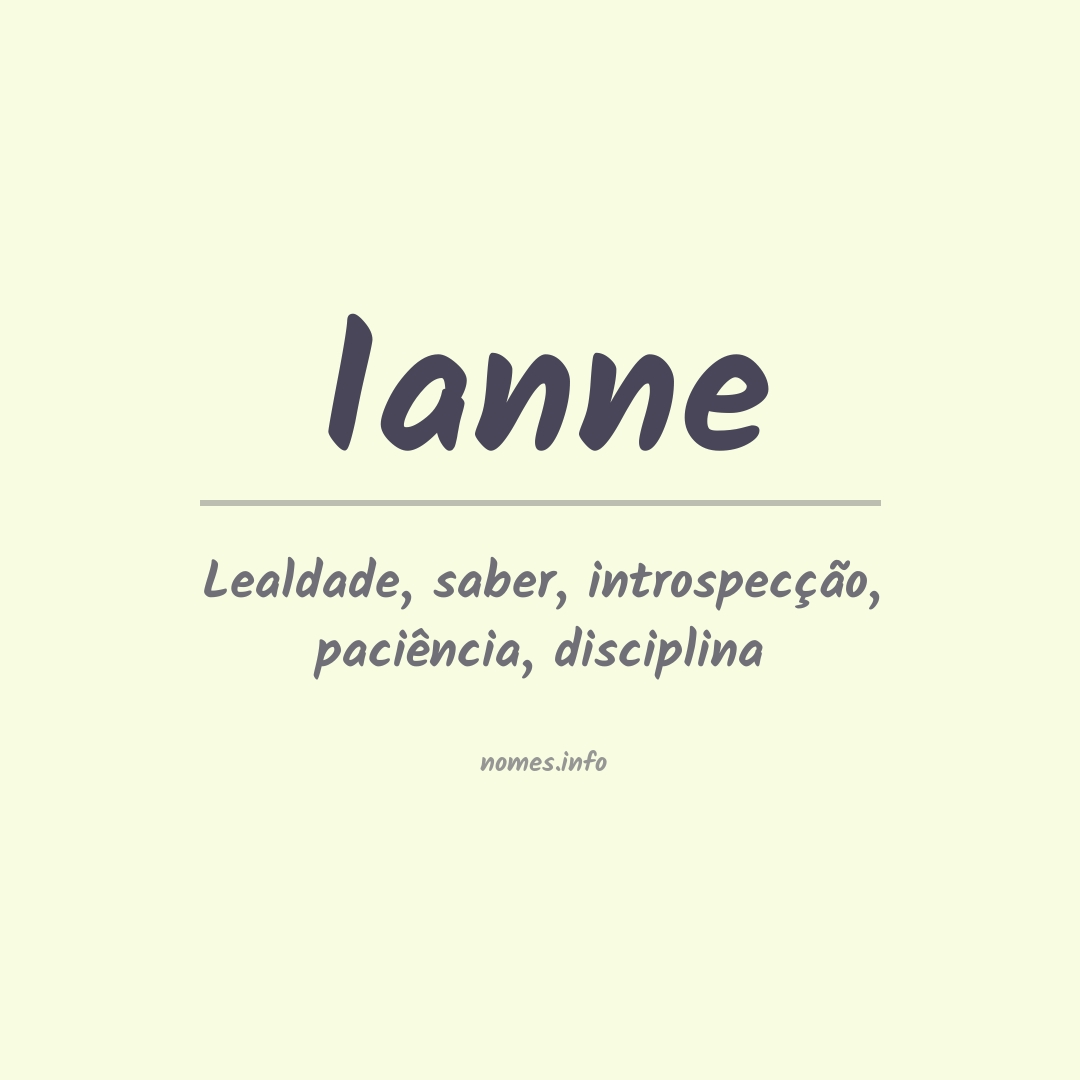Significado do nome Ianne
