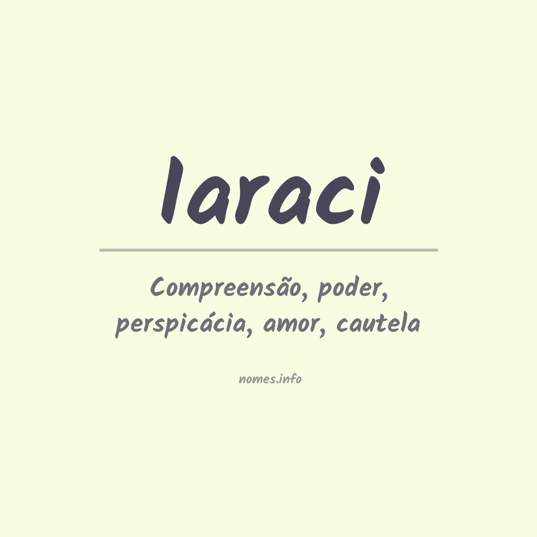 Significado do nome Iaraci