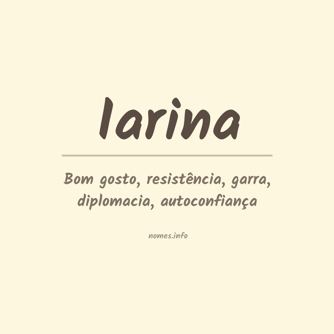 Significado do nome Iarina
