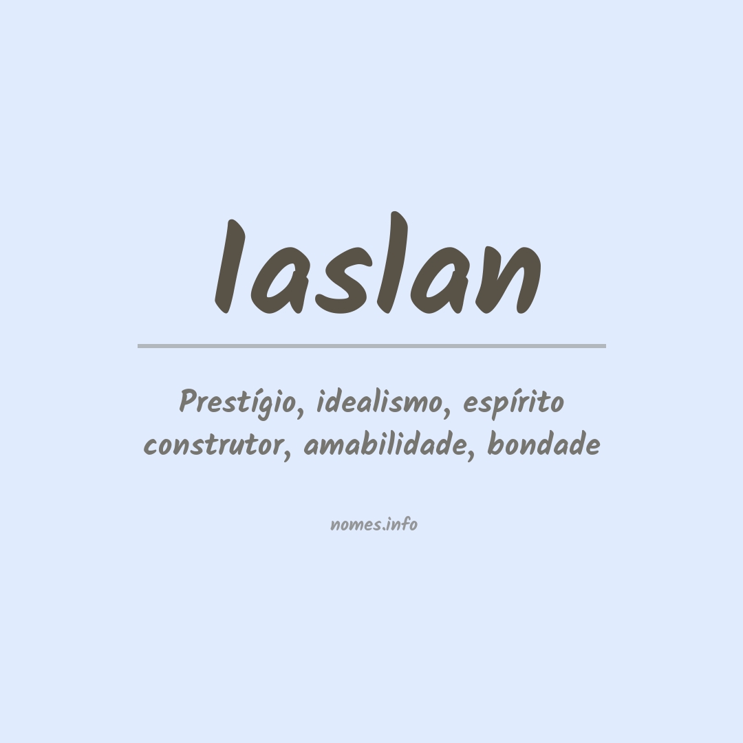 Significado do nome Iaslan Significado do nome Iaslan