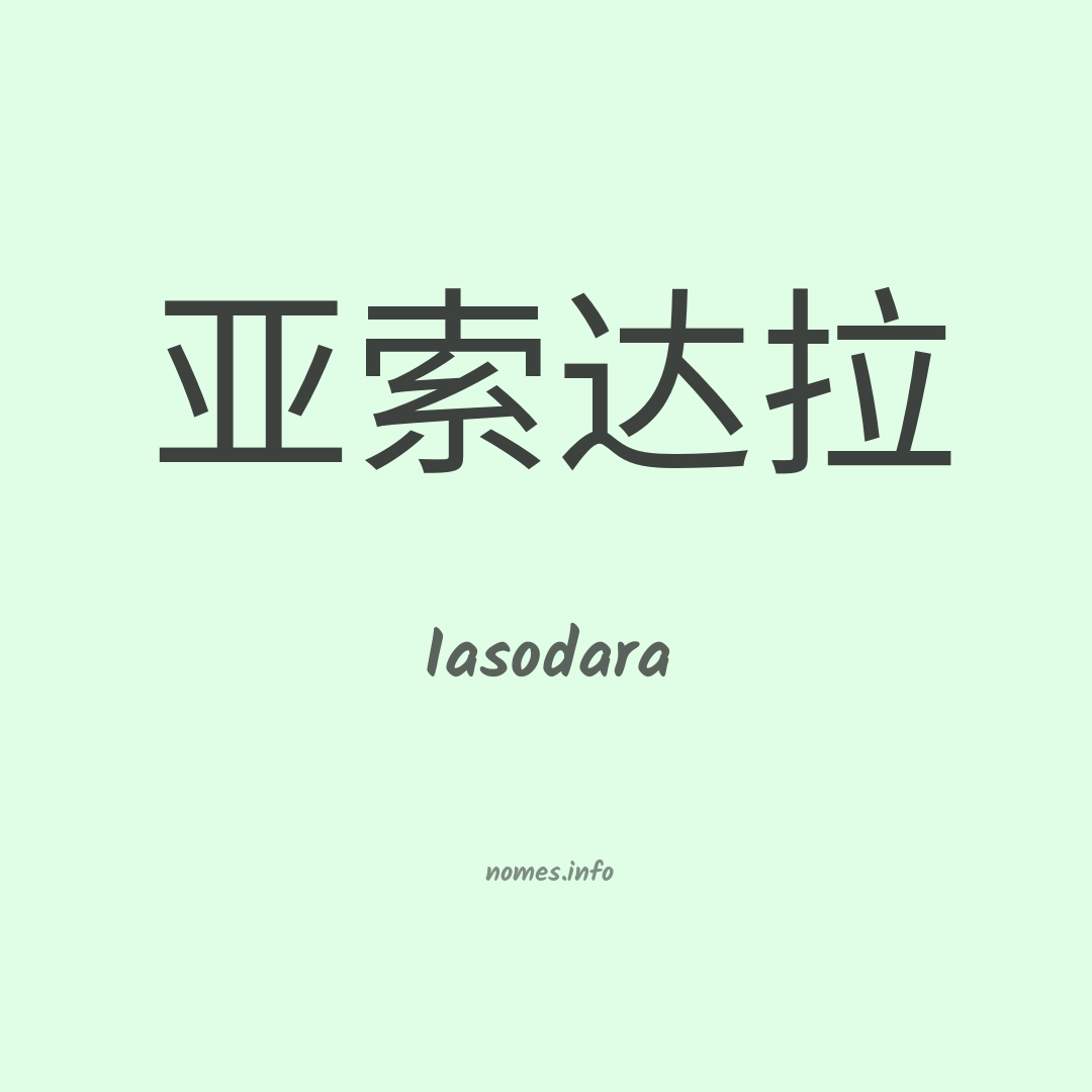 Iasodara em chinês